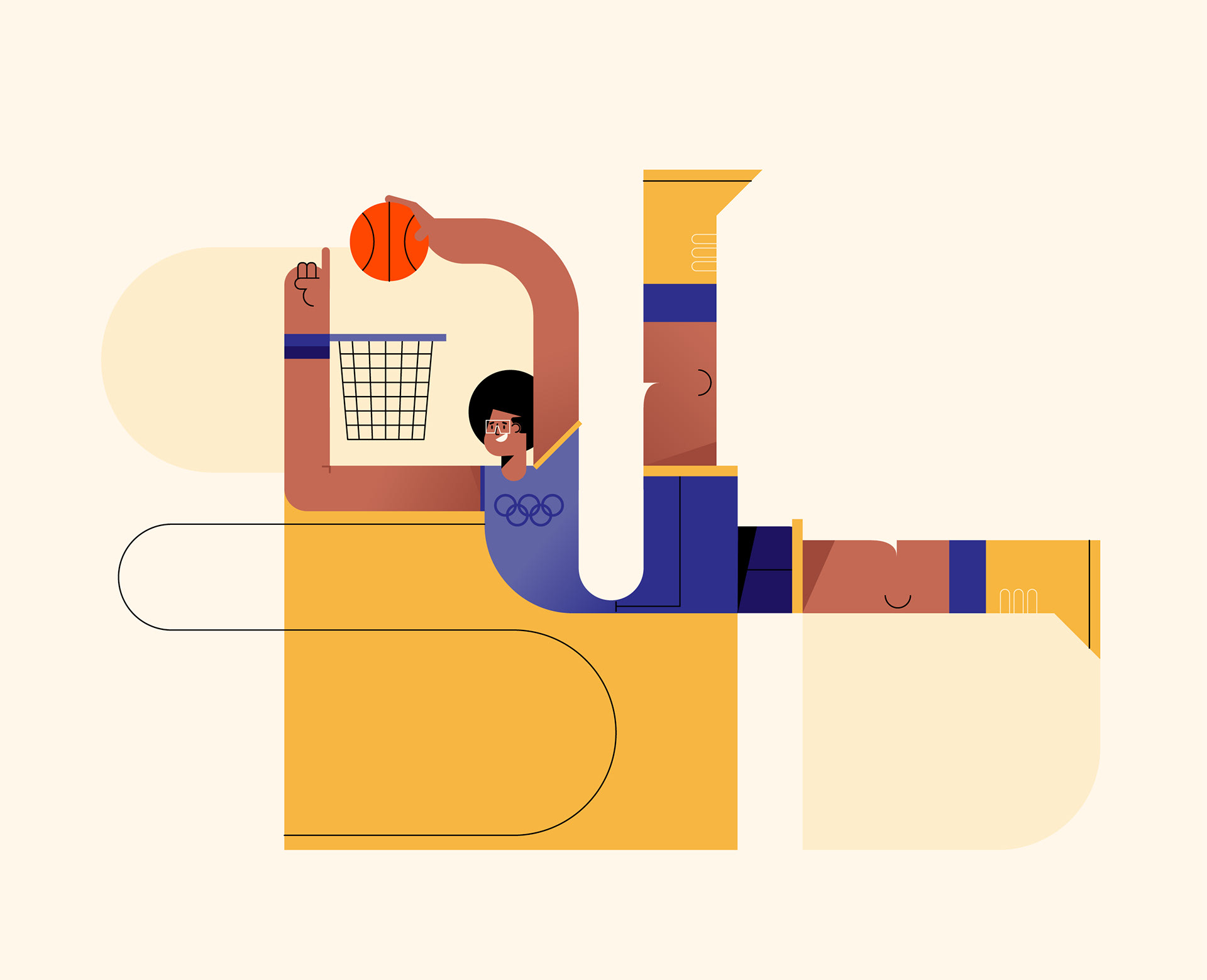 ILLUSTRATION  Olympics sport Tokyo2020 vector basketball Character gym.jpg