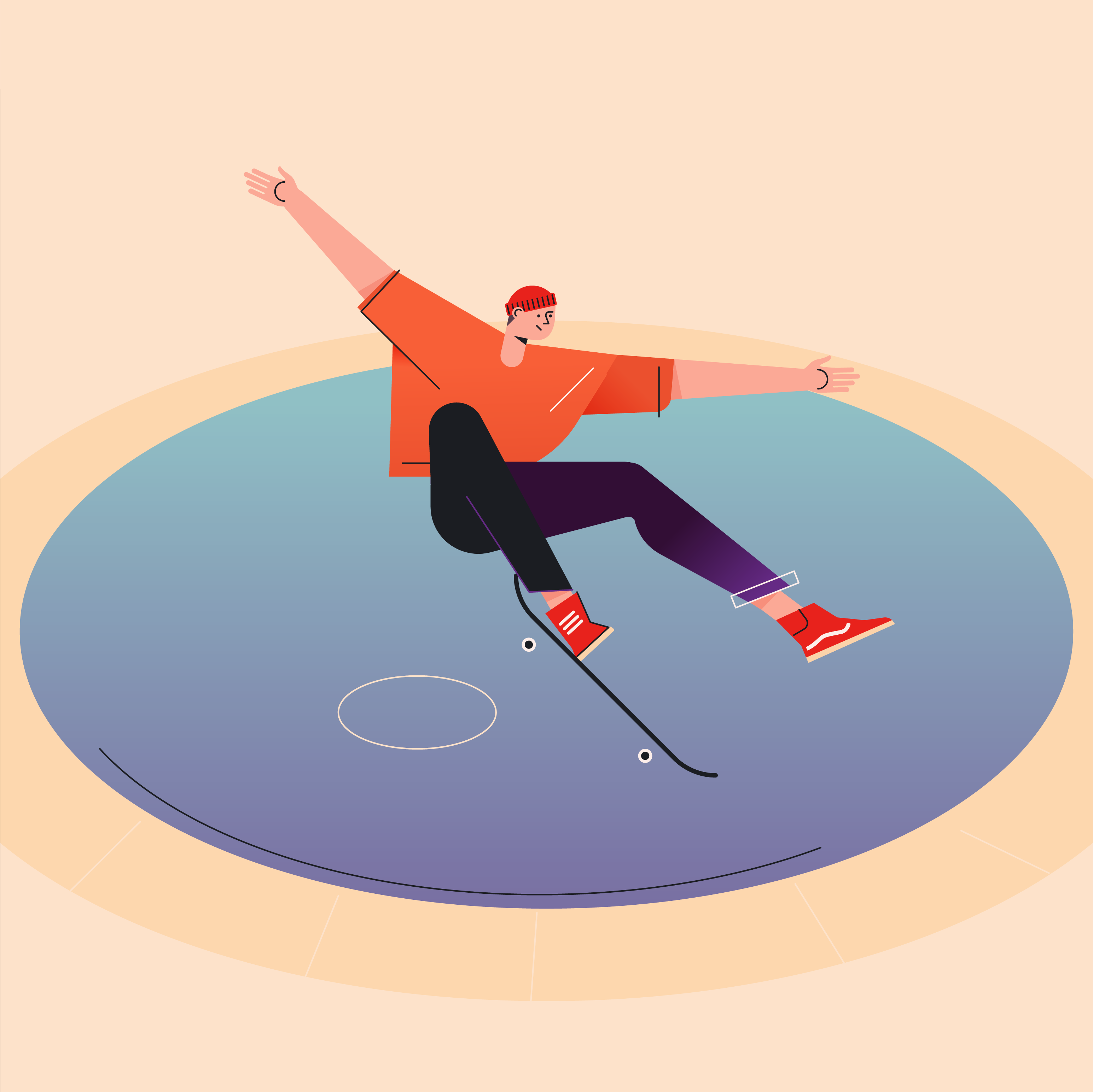 Vans Skating skateboard Character vector people (4).png