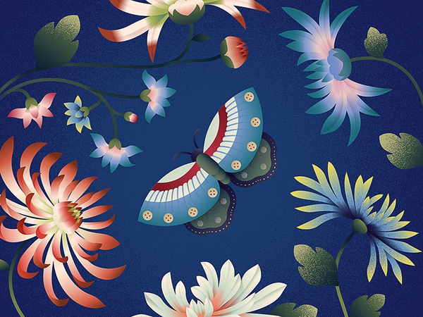 Butterfly orchid flora ceramics chinese butterfly flower close up flat.jpg