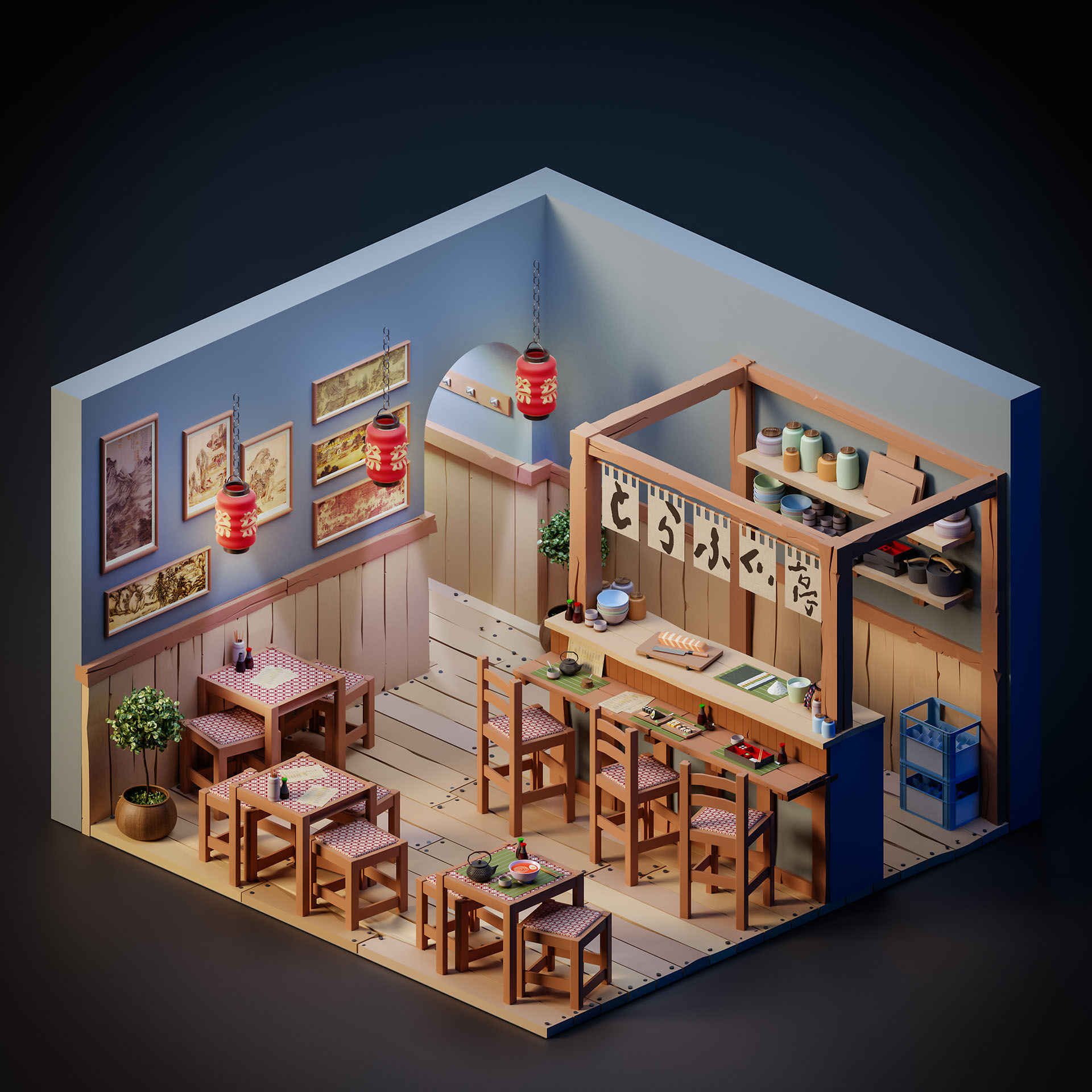 3D cartoon conceptart ILLUSTRATION  Isometric japan Low Poly lowpoly R.jpg