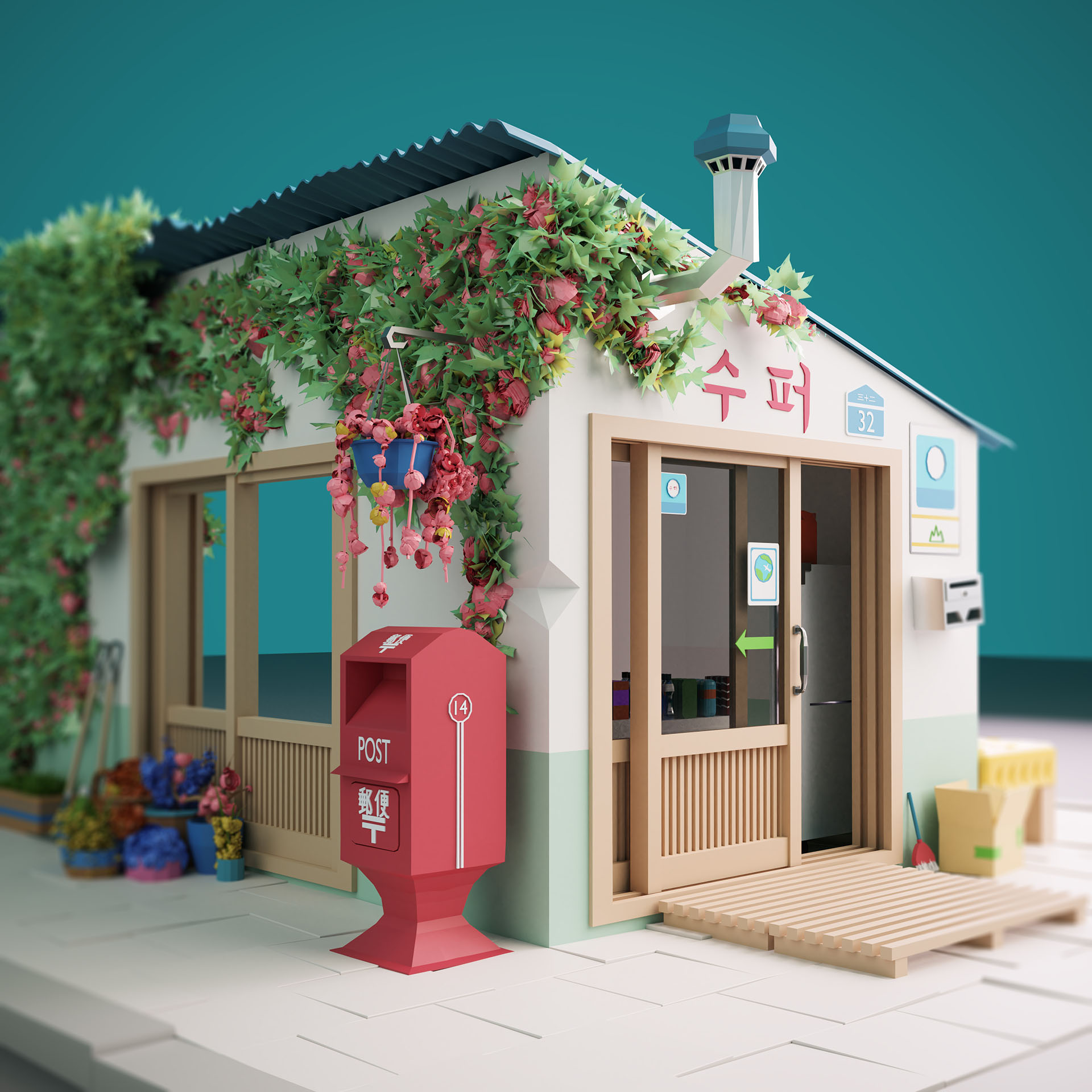 Low Poly Isometric korean Render tiltshift Low poly 3D 3D rendering (2).jpg