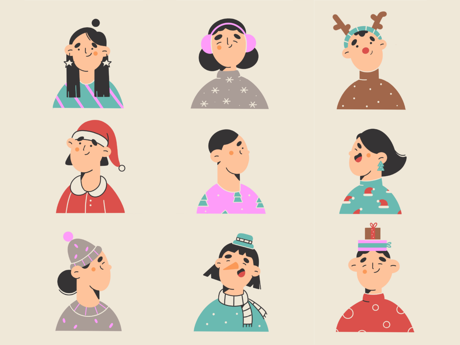 1st December happy friends colors cute characters people avatars decem.png