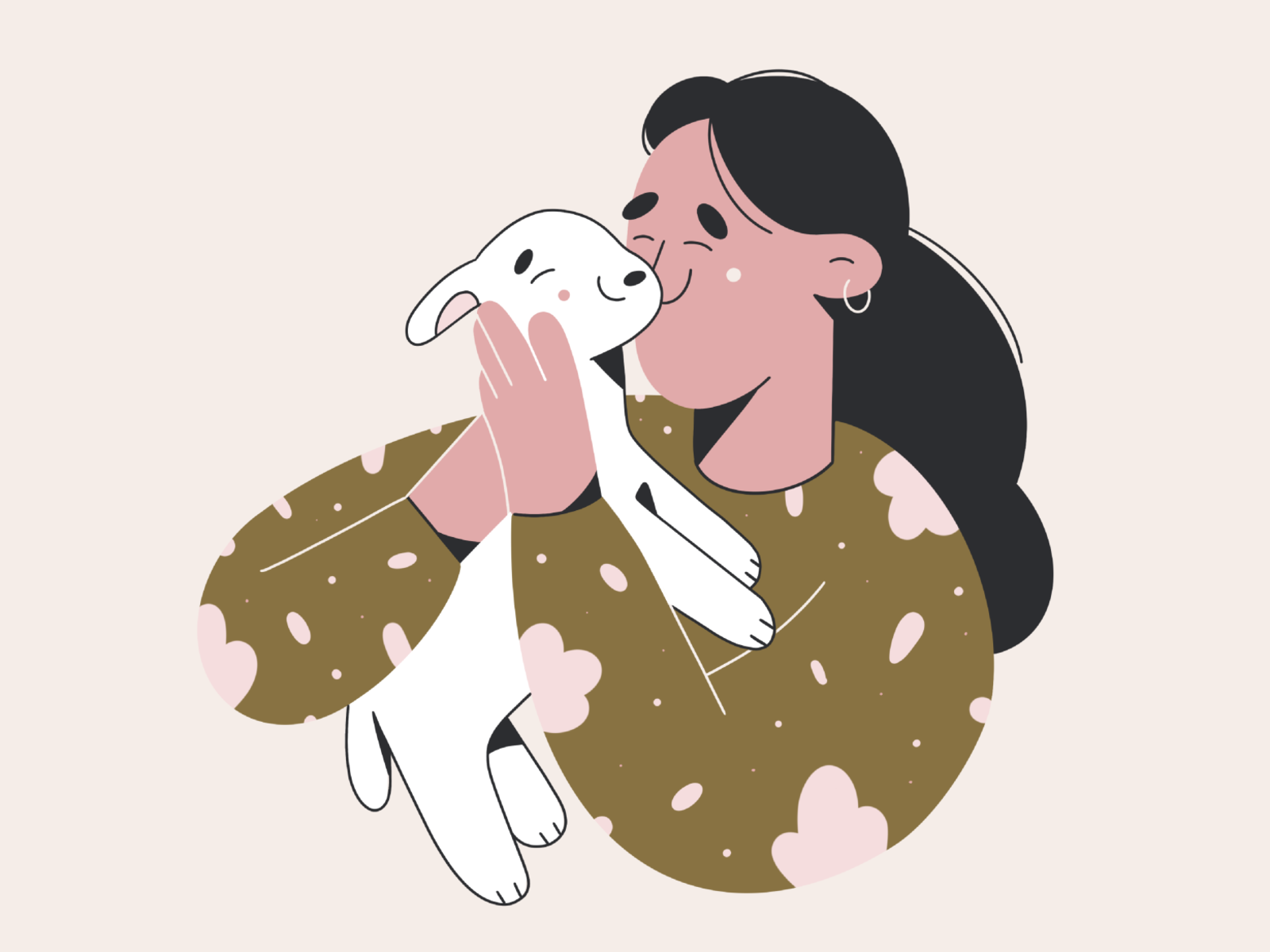 Baby sheep  hug nature smile cute animal sheep minimal art illustratio.png