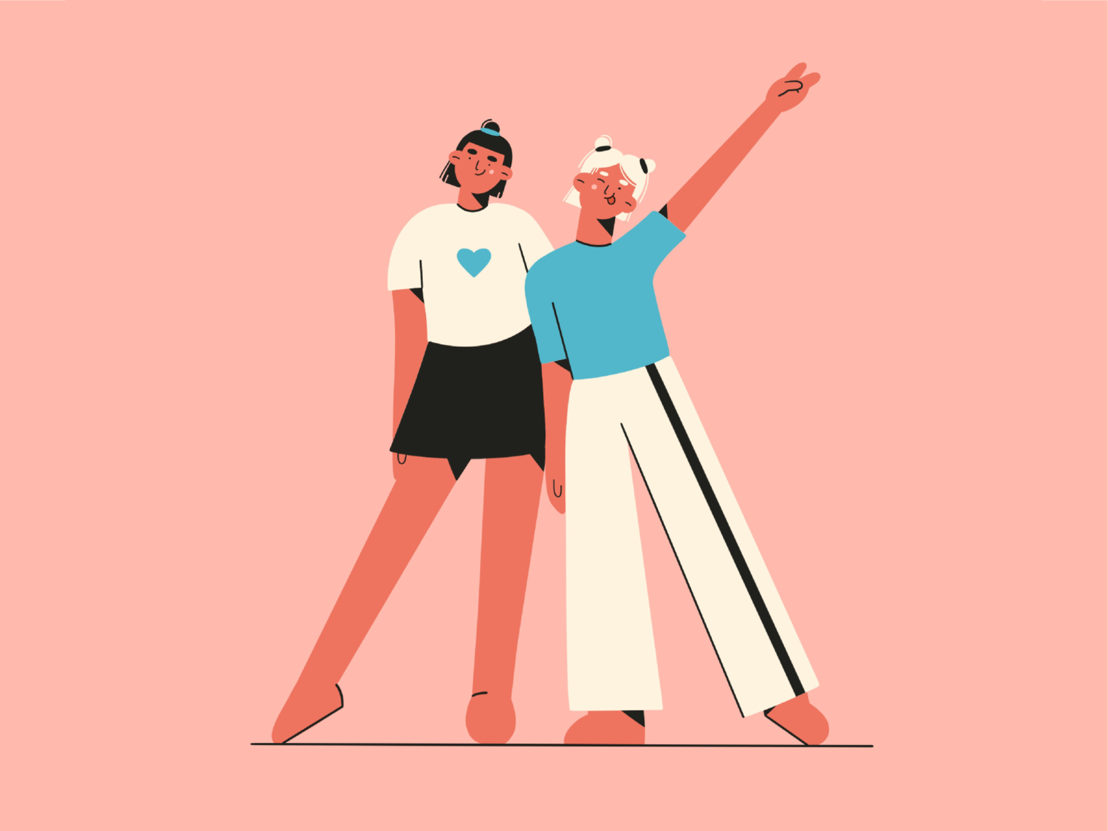 Besties  minimal art modern cute fun vector design flat illustration i.png