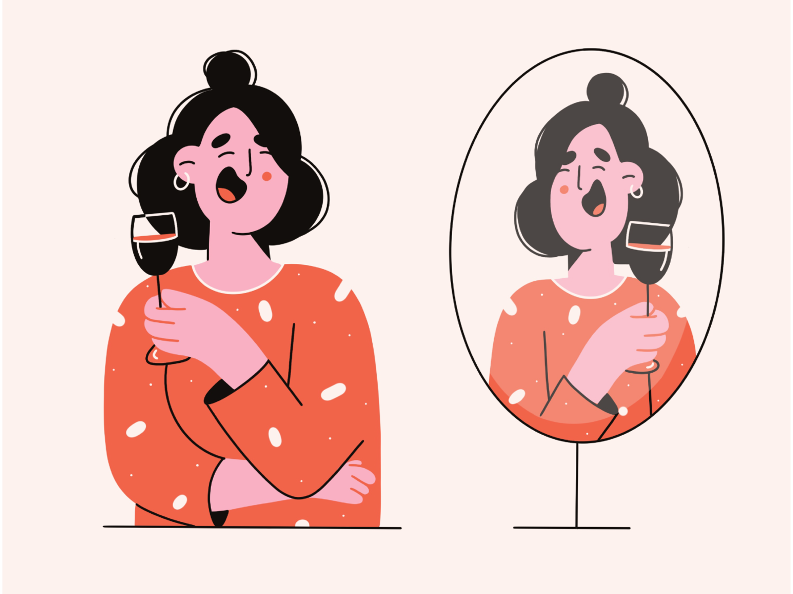 Cheers  happiness smile laugher wine pattern minimal art illustration.png