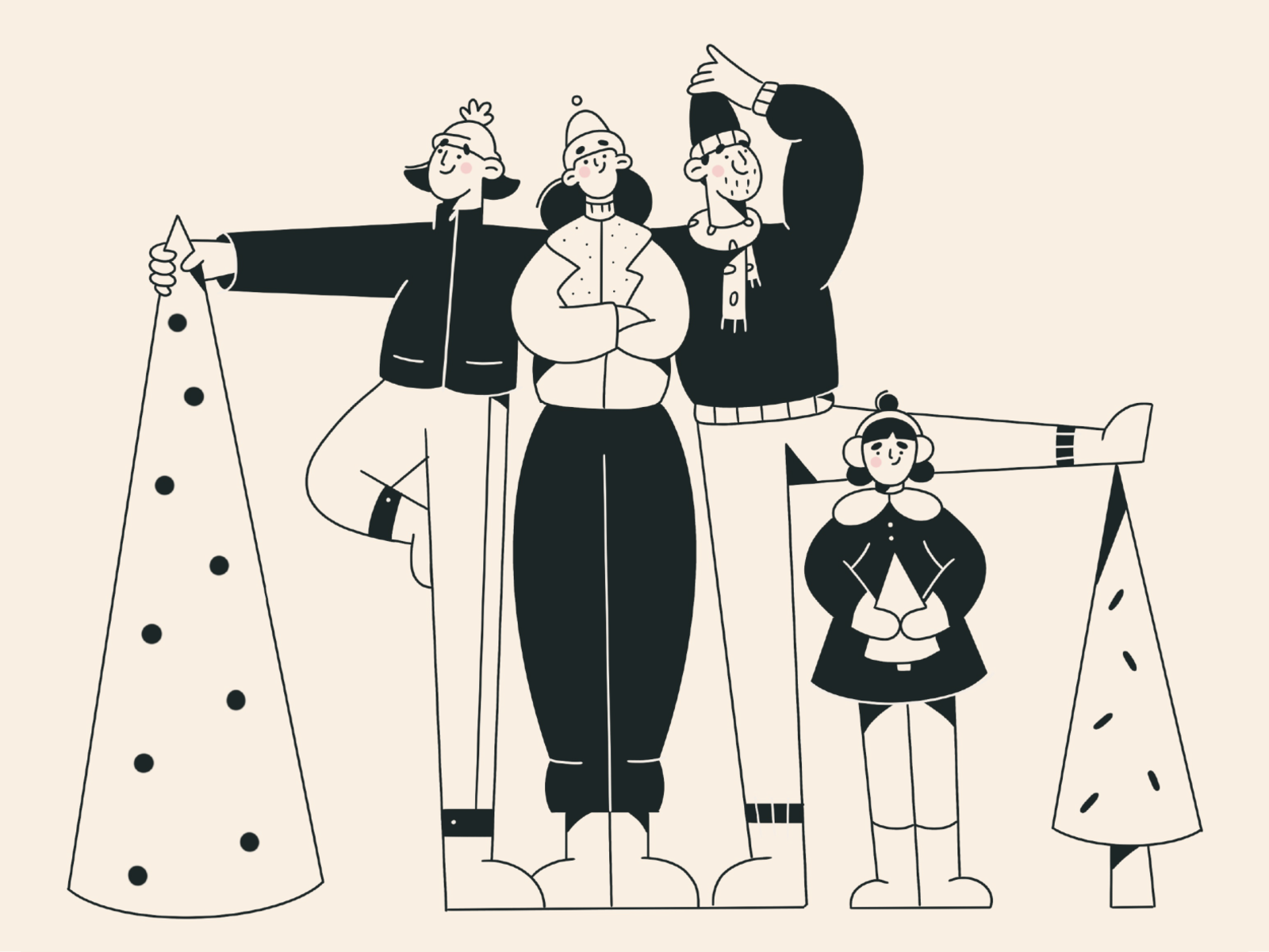 Christmas tree web illustration christmas cute illustration people fri.png