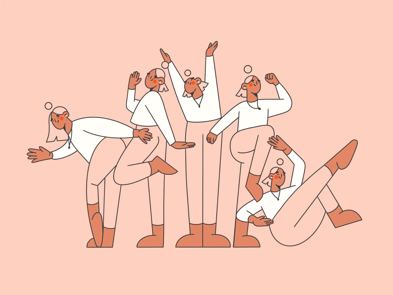 Dance workout women exercises team working together body positions bod.png