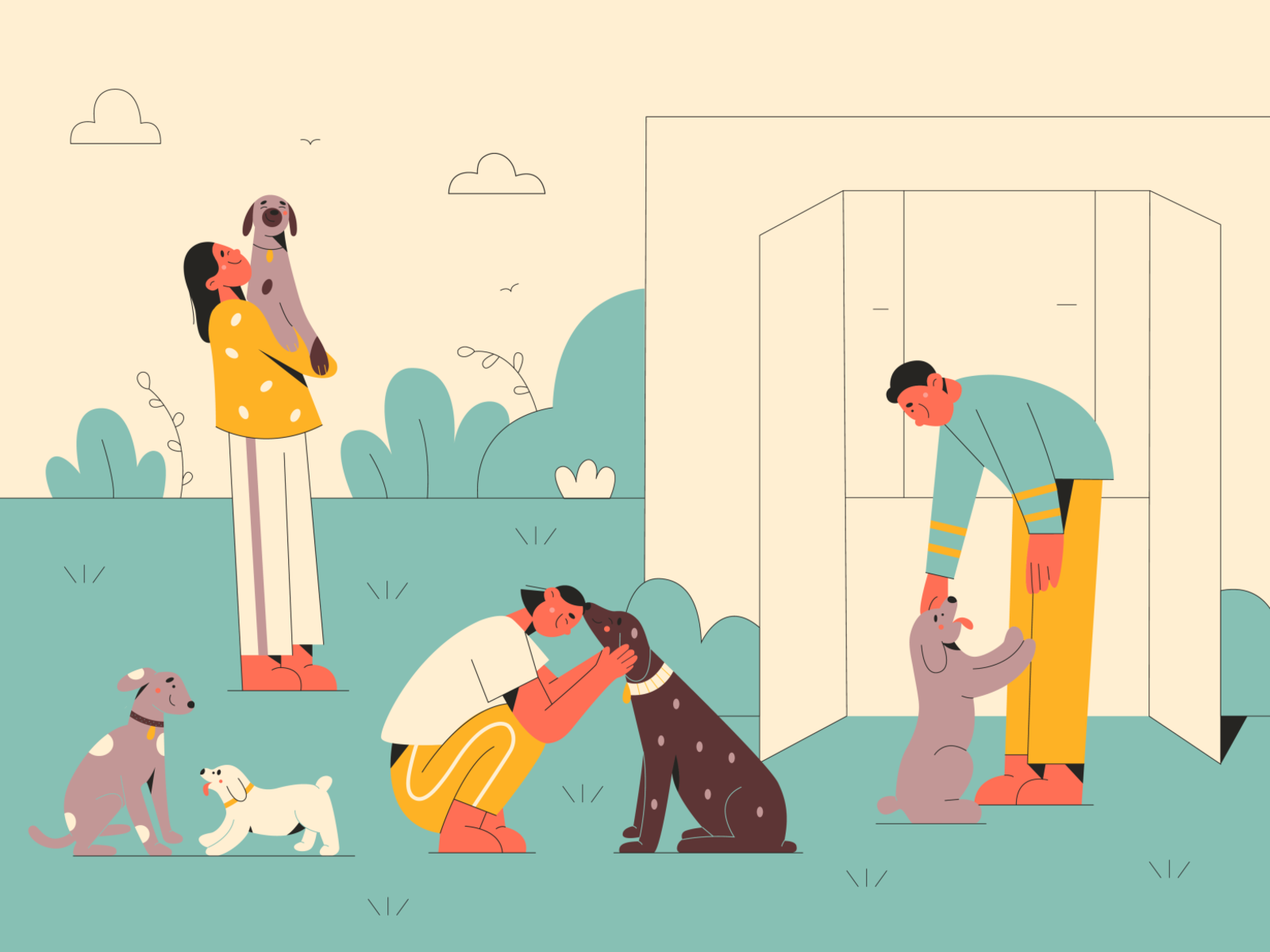 Dog shelter dog illustration help love cute doggy dog shelter shelter.png