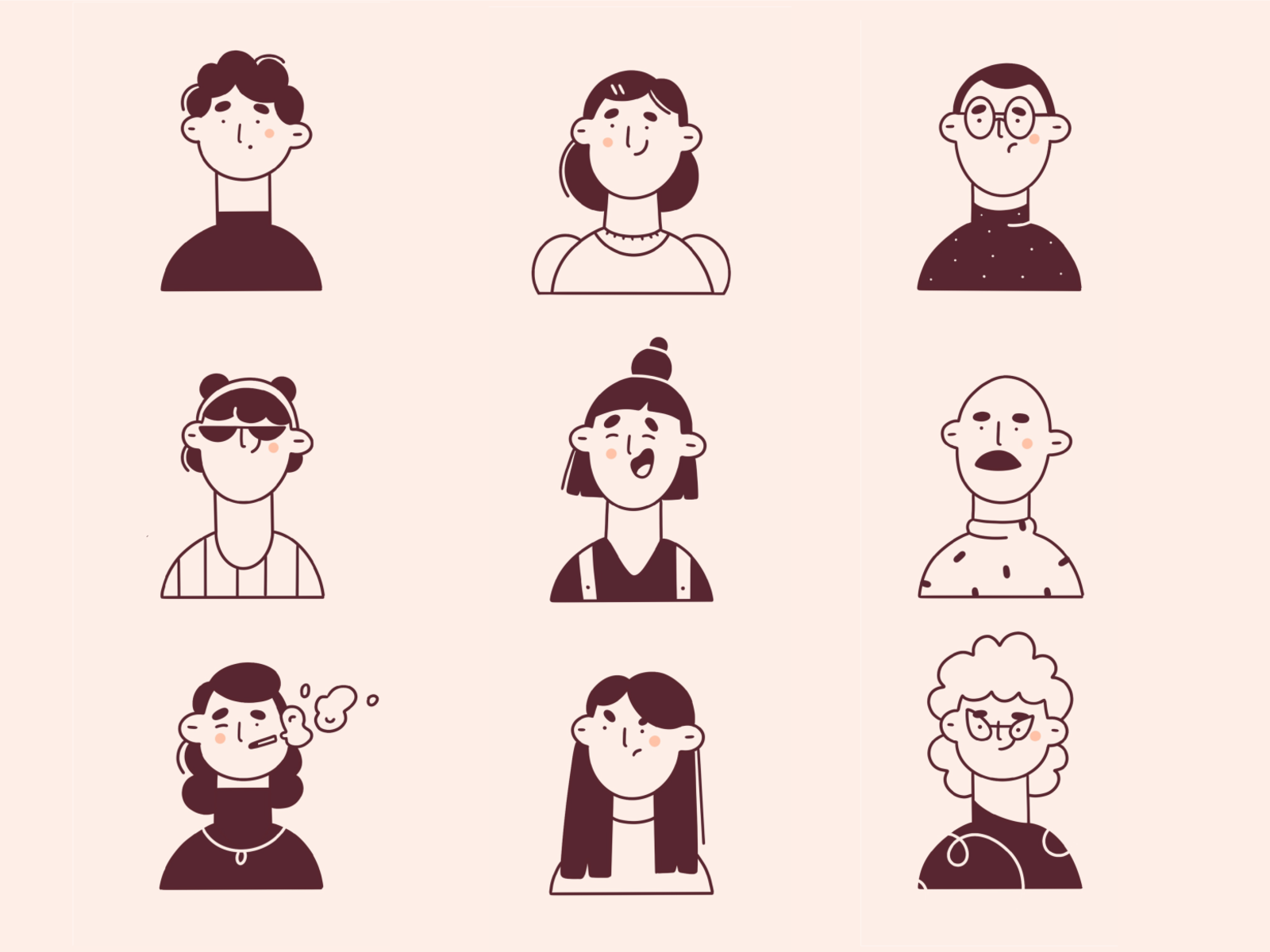 faces people expression faces line artwork line art minimal cute minim.png