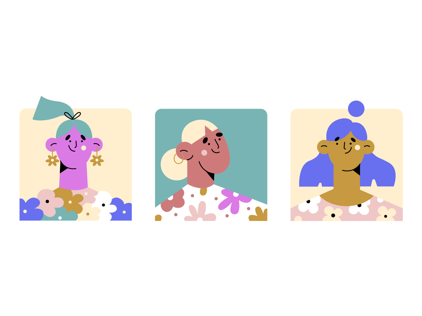 Flowers in my mind  flat characters cute characters avatars faces avat.png