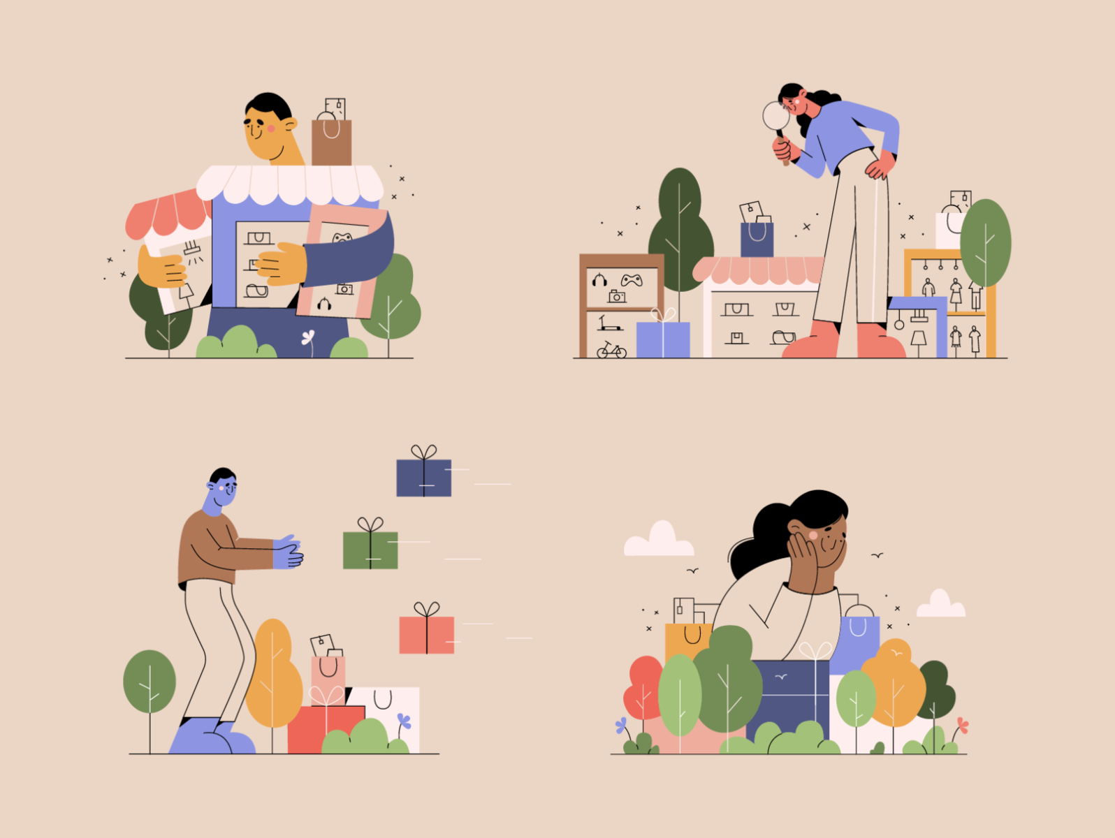 Illustrated for Joinlabels story telling flat illustration trees peopl.png