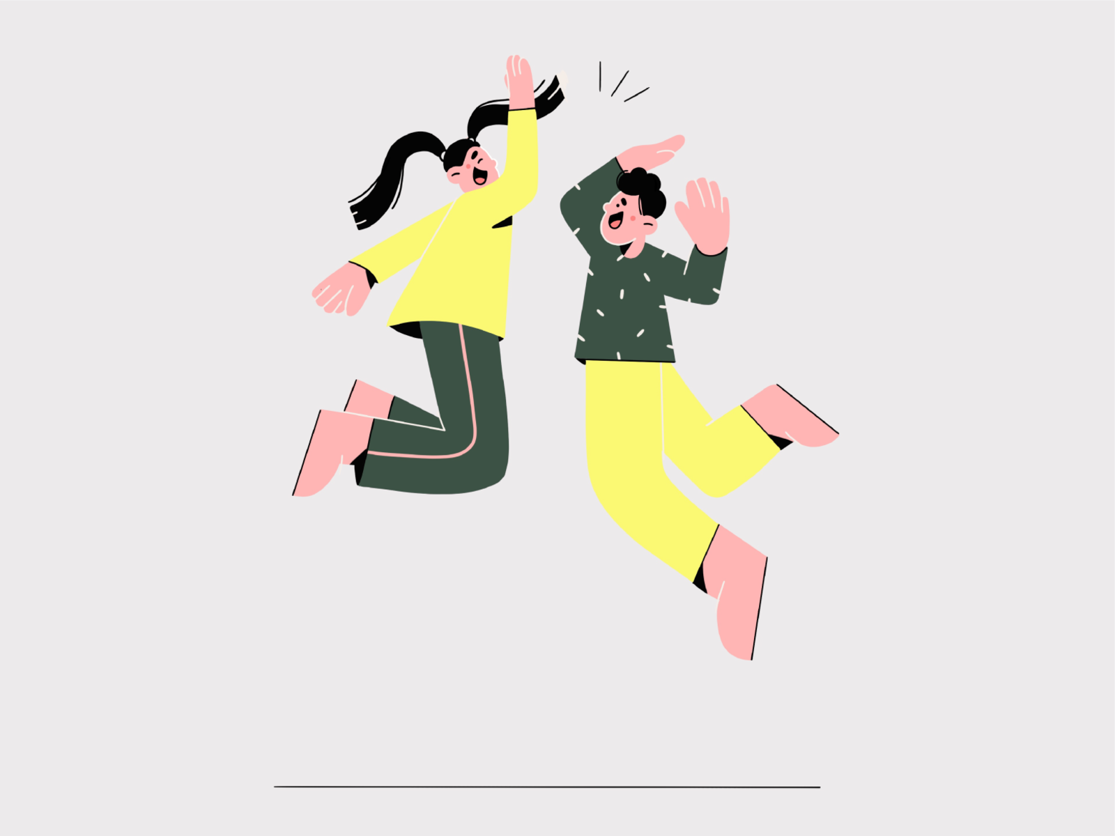jupi! vector design illustration 2d happy hurra clean vector art girl.png