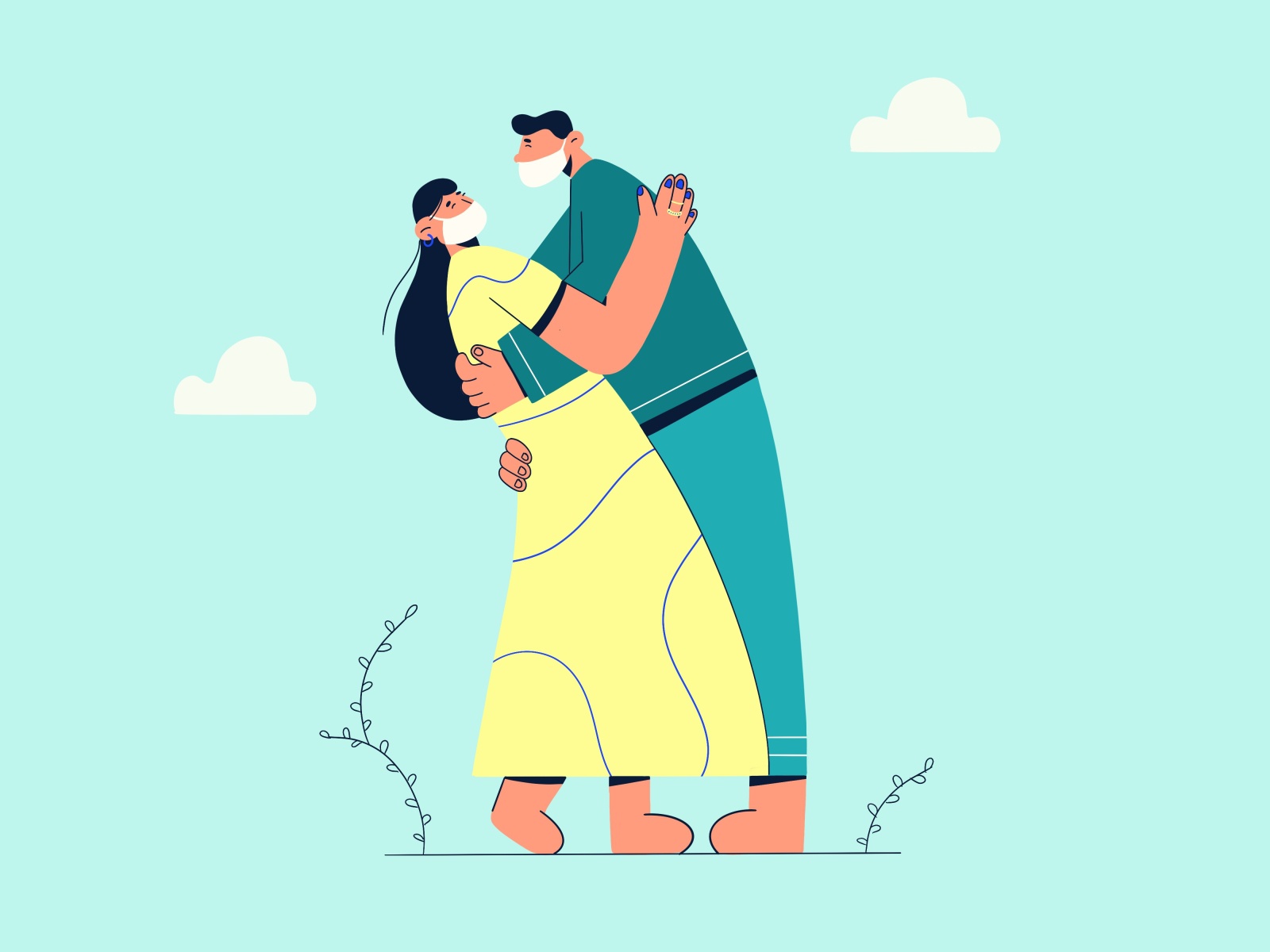Love 2d couple clean minimal coronavirus hug park love woman man boy v.jpg
