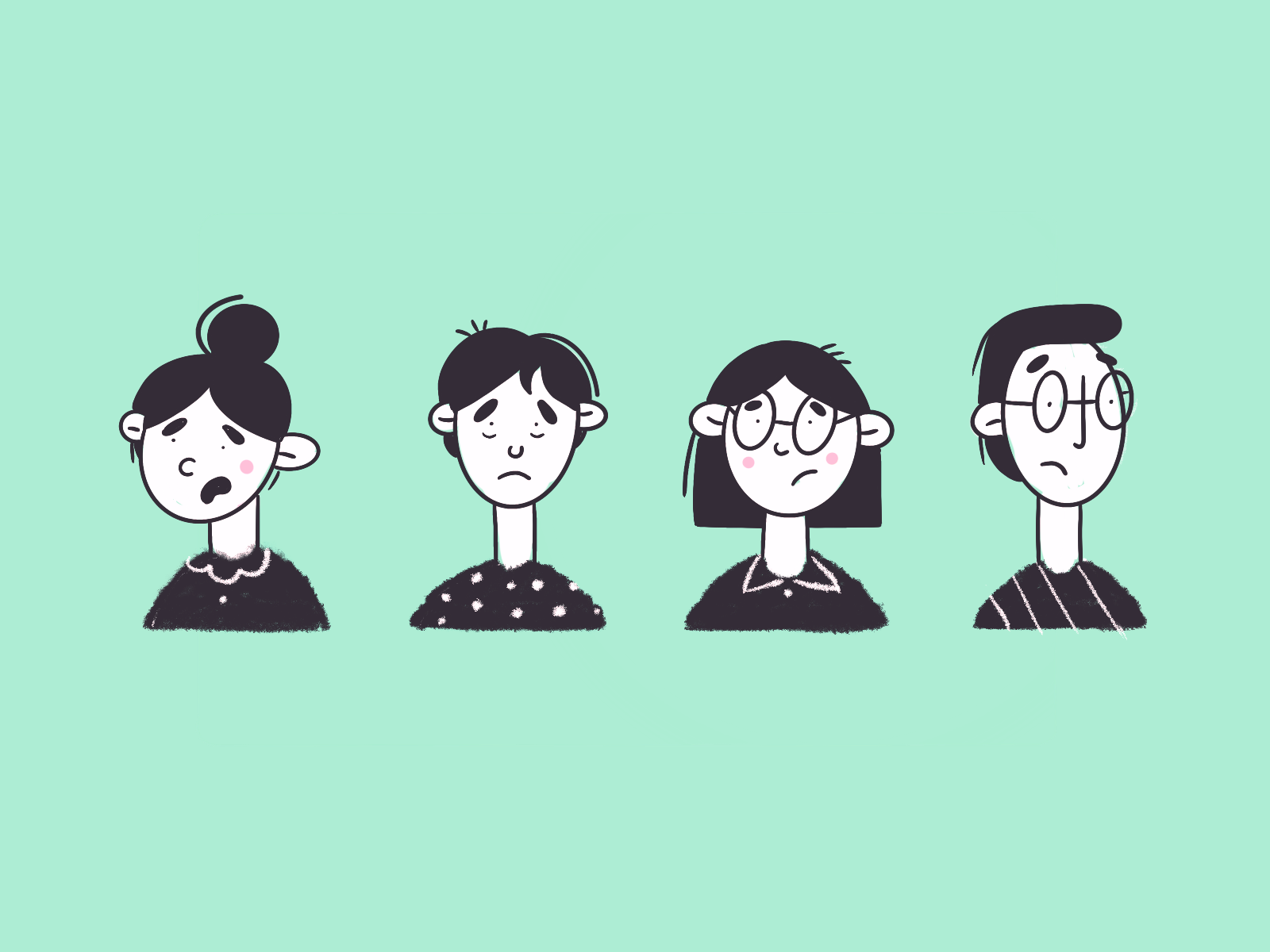 Monday morning outline cute morning sad glasses faces face tired frien.png