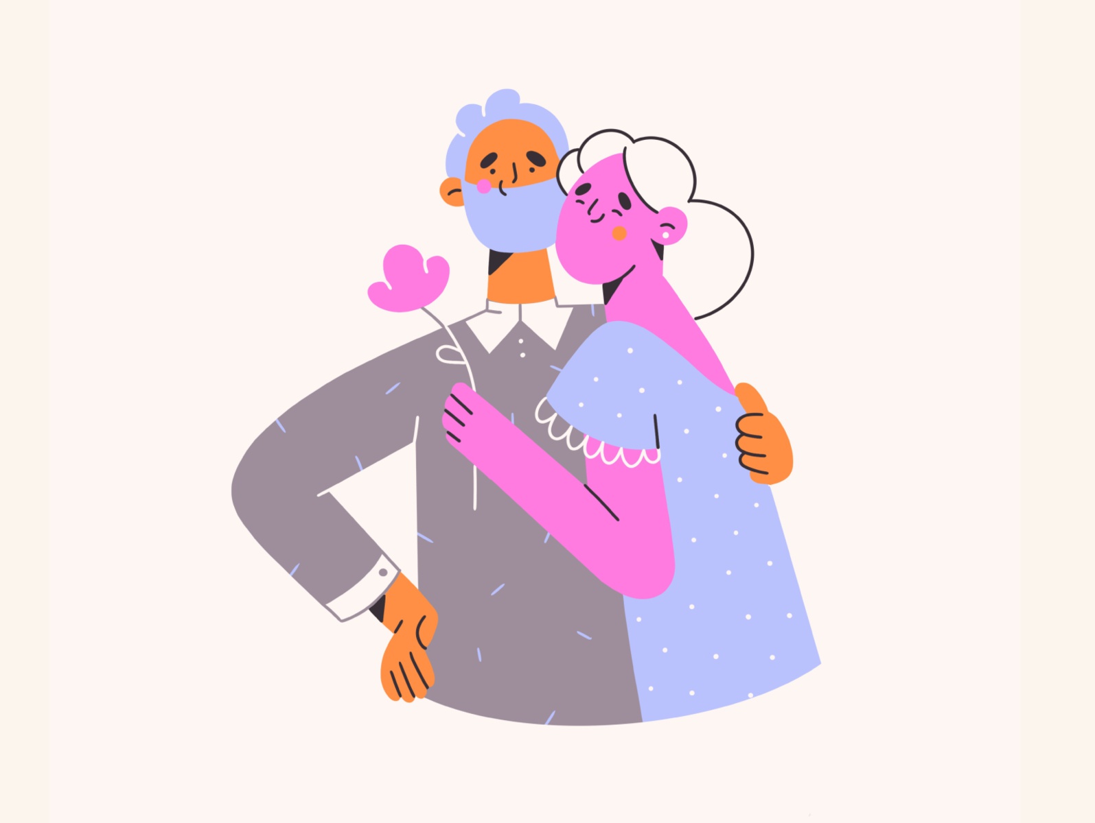 My love web illustrations hug flower love boy girl cute clean minimal.jpg