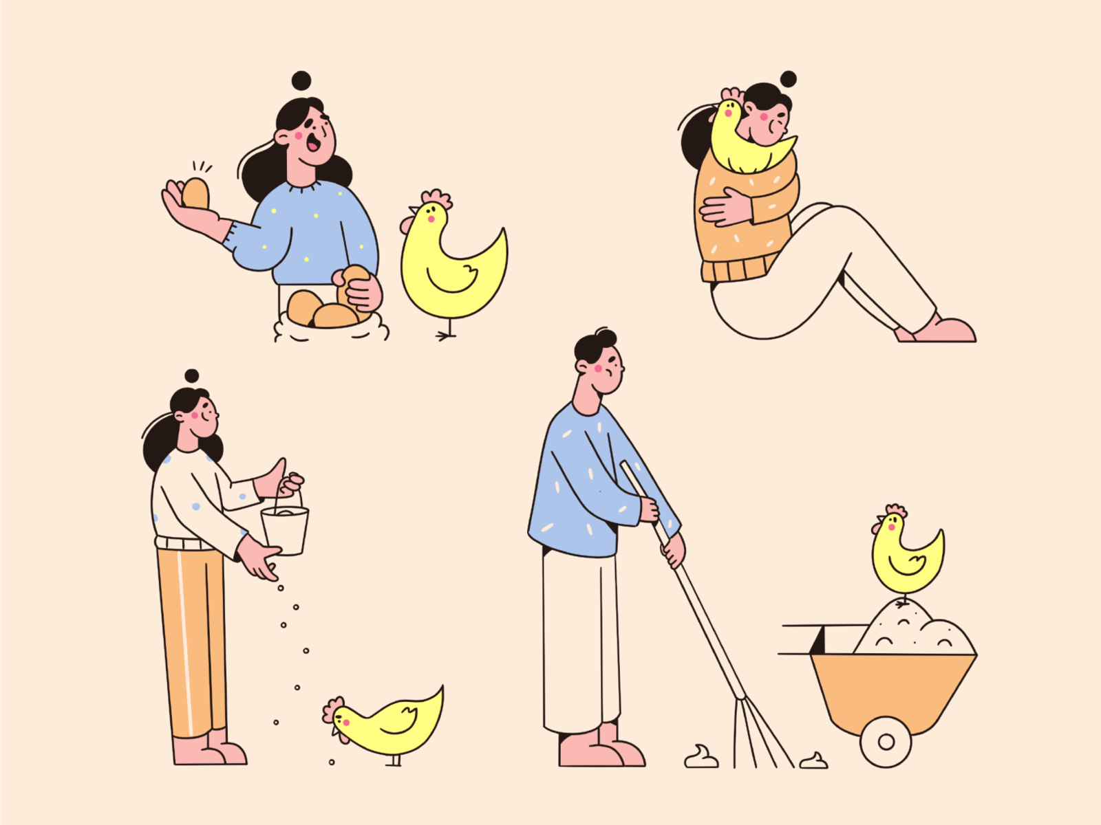 My lovely chicken! animal lover animal outline minimal illustration ho.png