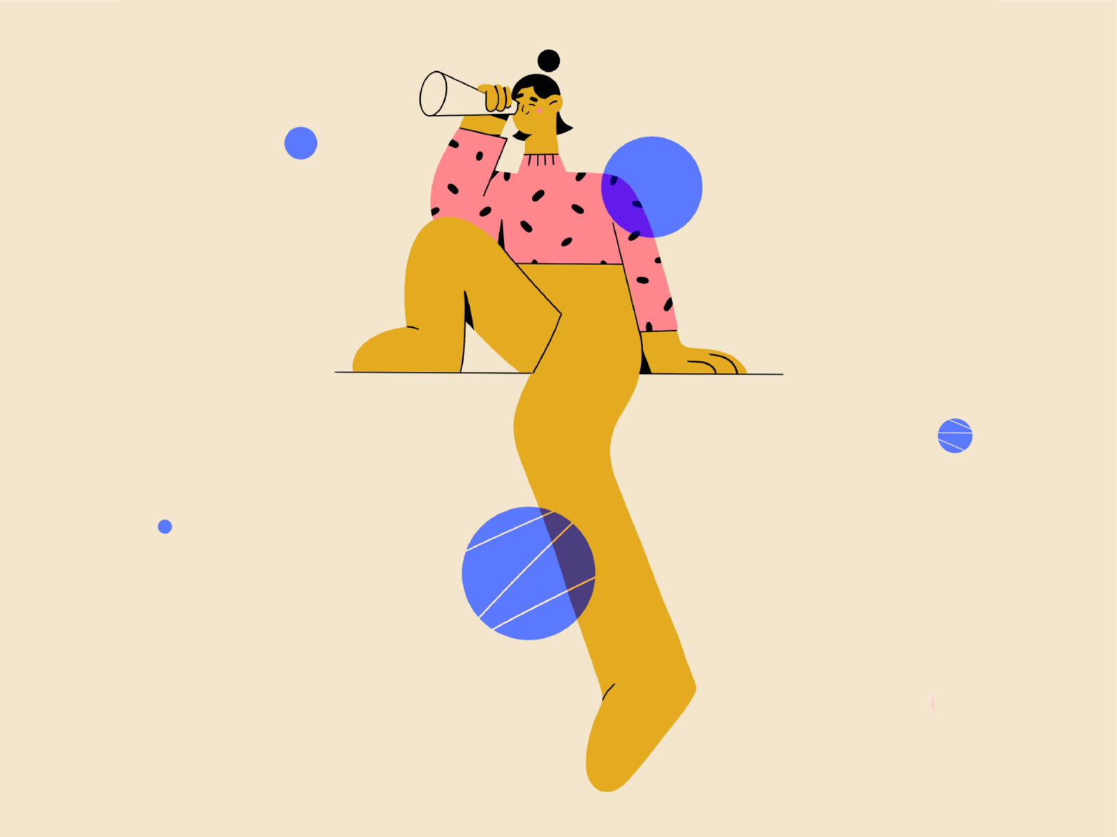 Space girl vector art pattern illustration 2d vector illustration mini.png