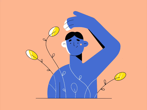 Sunny morning- animation face minimal art minimal design flowers plant.png