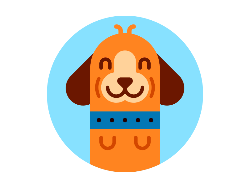 16 Happy things stickers characters illustration dog sticker momo char.gif
