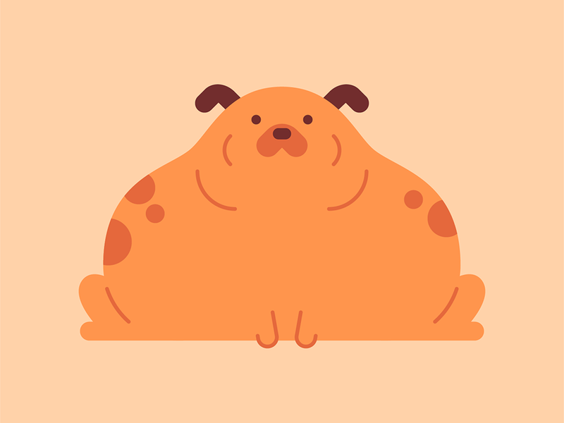 Big boys are beautiful too dog character cute vector.png