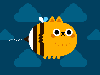 Catbee pattern character cute pattern bee cat.png