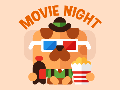Movie night at Horaces sticker character vector horace.png