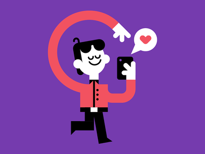 Textin vector cute texting editorial character.png
