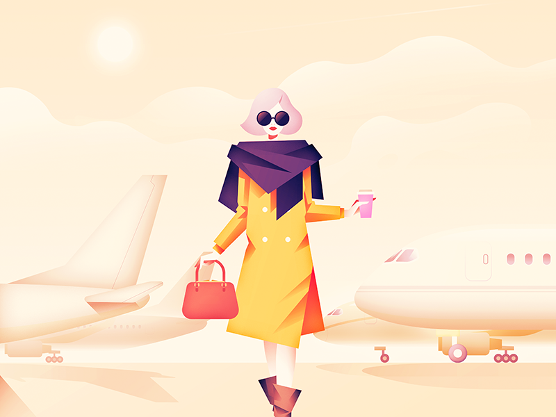 Airfield Diva coffee handbag art illustration vector flat print planes.png