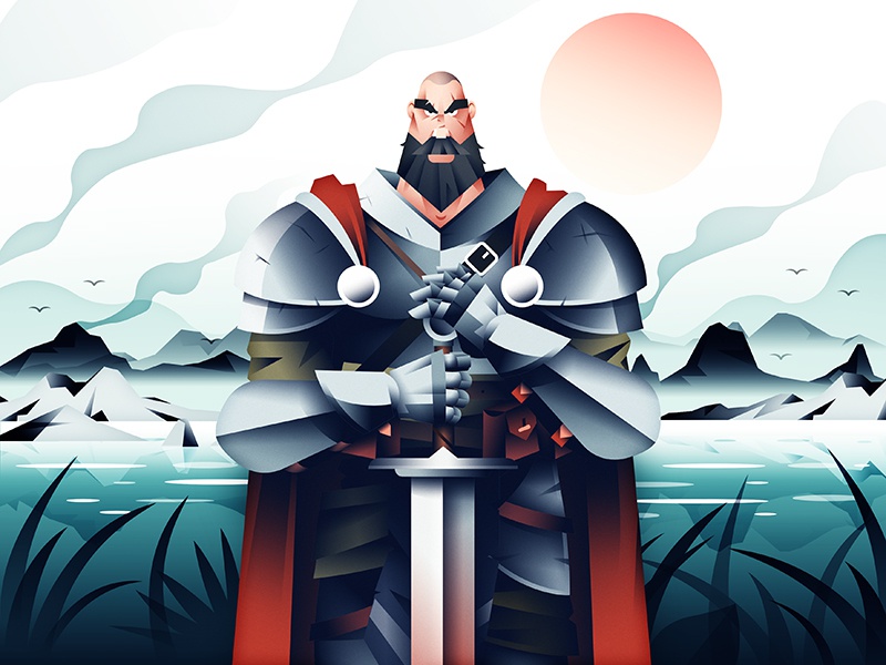 Medieval Brute adventure armour water mountains landscape sword charac.jpg
