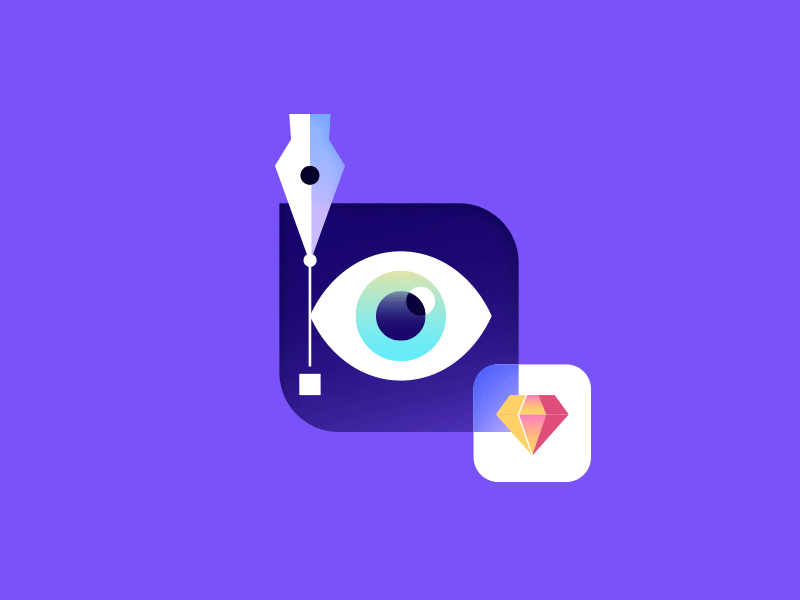 Service Icons logo flat retro vivid color avatar shapes sketch eye pen.gif