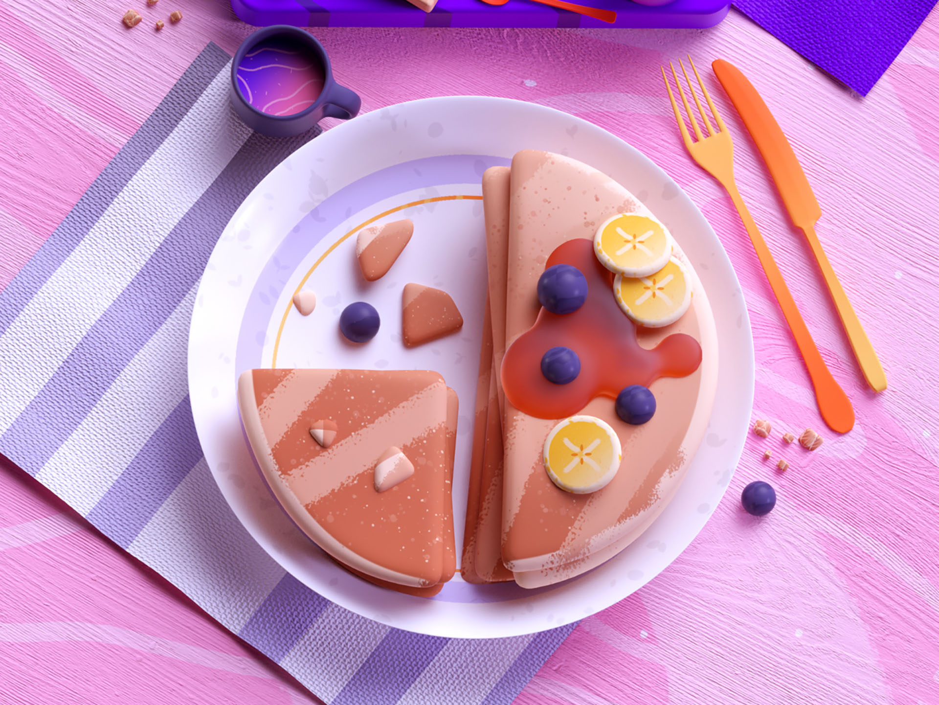 Breakfast Pancakes yummy pancakes breakfast food design colors illustr.jpg