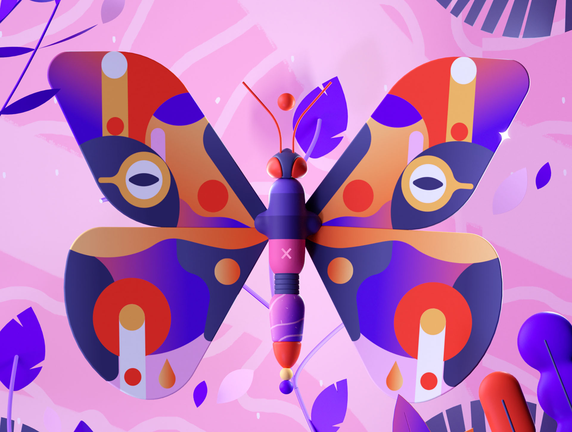 Colorful Butterfly insect butterfly design letter colors illustration.jpg