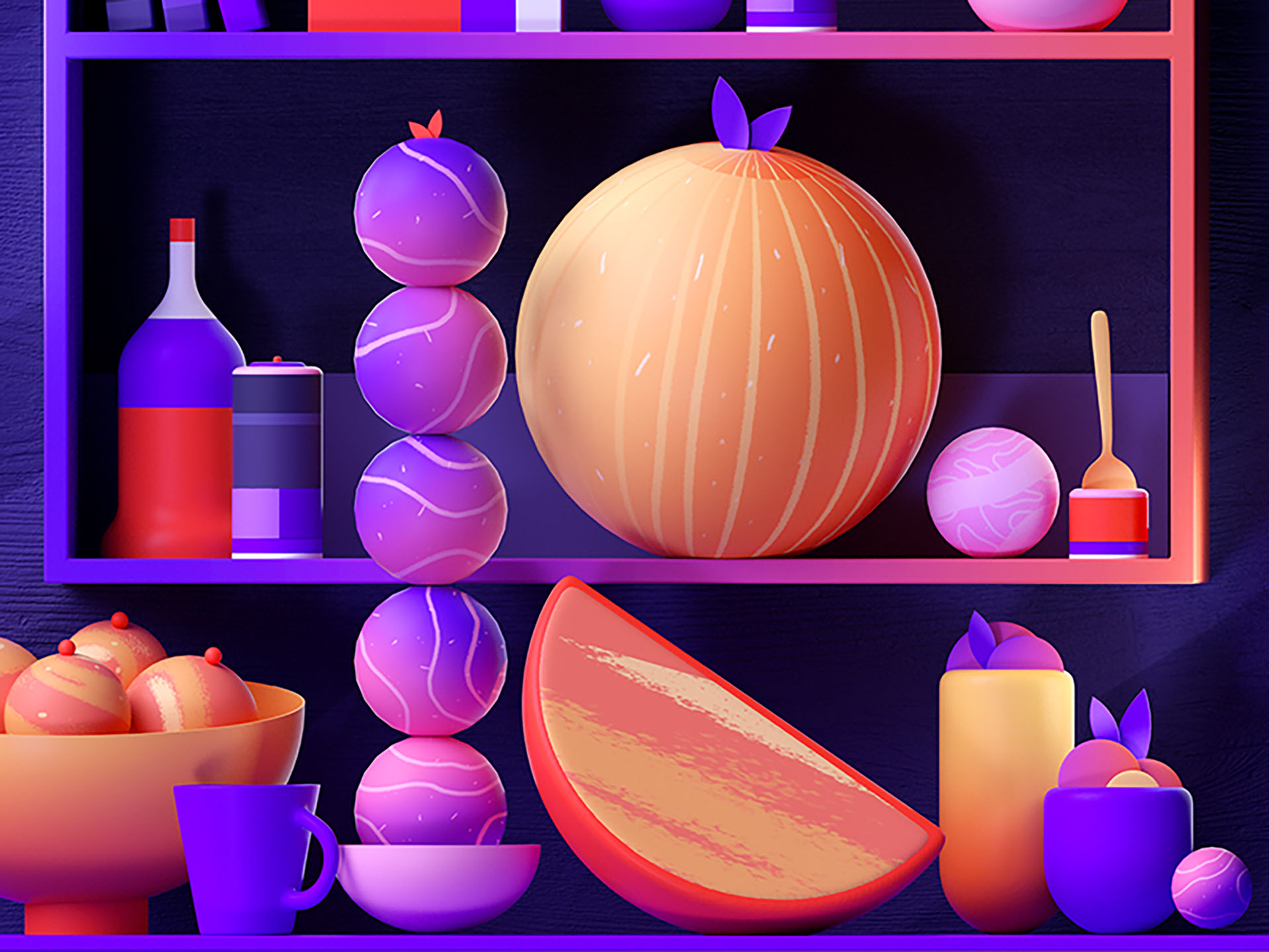 Fruity Kitchen apple orange plant nature art fruit design graphic illu.jpg