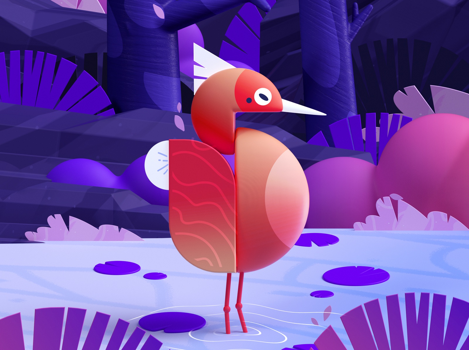 Flamingo Birds nature jungle birds colors graphic letter illustration.jpg