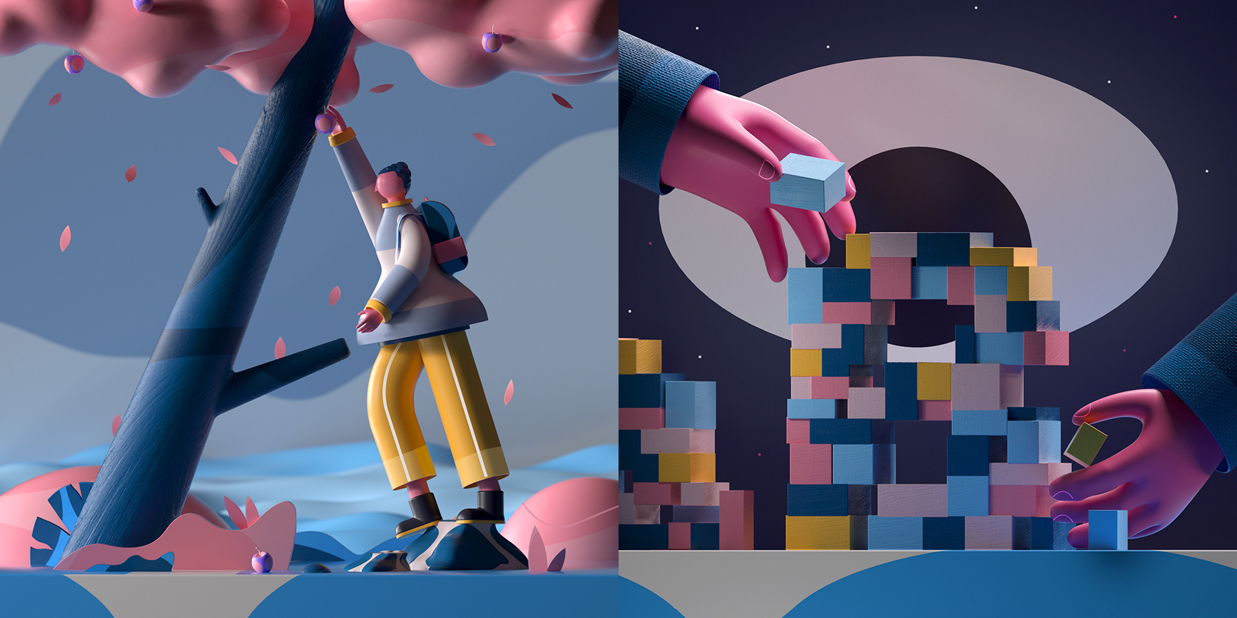 Space  3D 2D colorful ILLUSTRATION  abstract planet Character shapes d.jpg