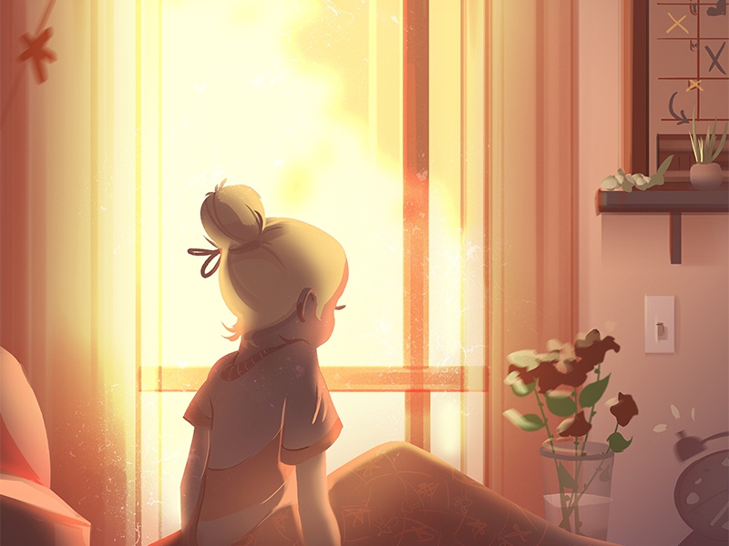 Awake morning background environment design light sun bedroom college.jpg