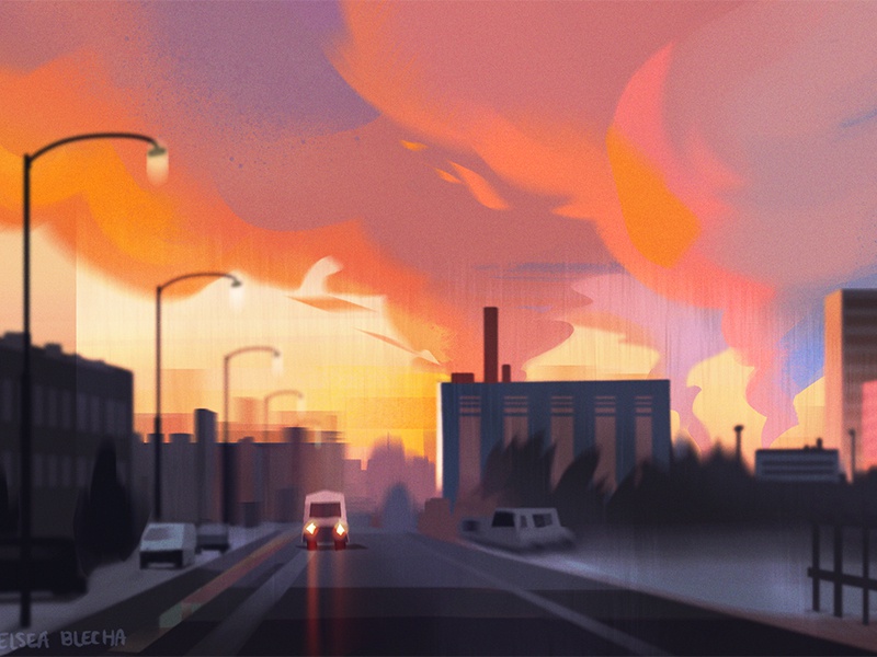 Fading sunset graphic night city background design nature environment.jpg