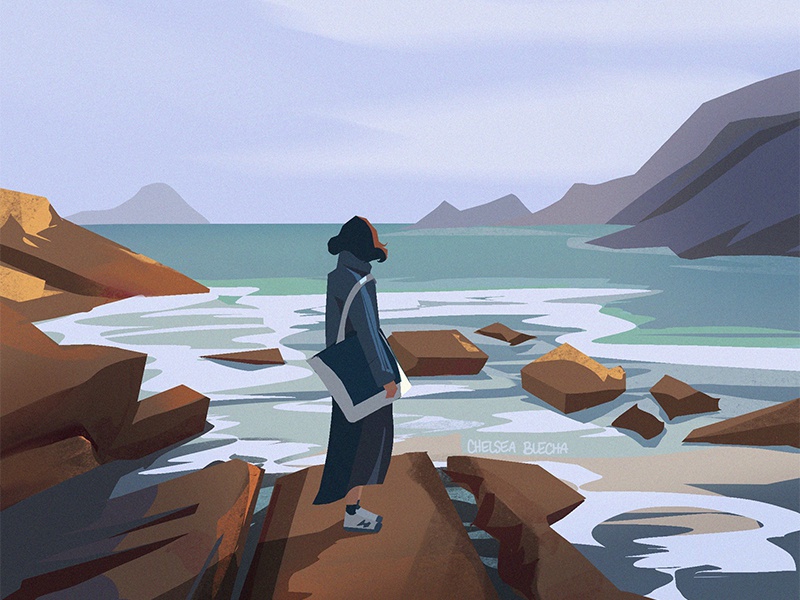 Memories girl sea ocean background design environment design nature gr.jpg