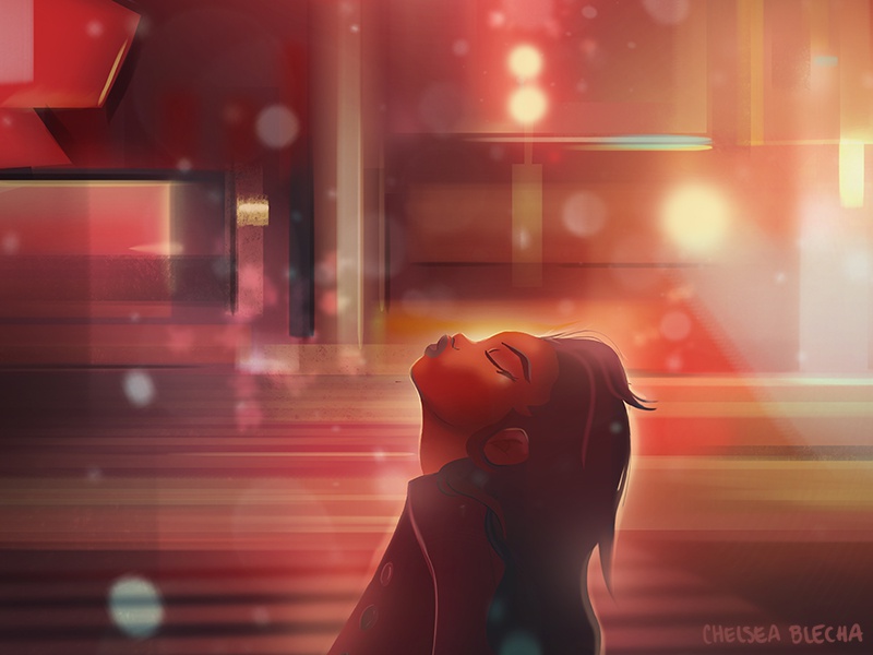 Red Eye character city light design illustration painting background e.jpg