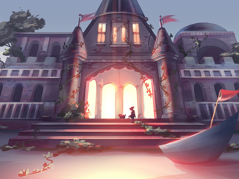Palace On The Lake environment painting design illustration morning li.jpg