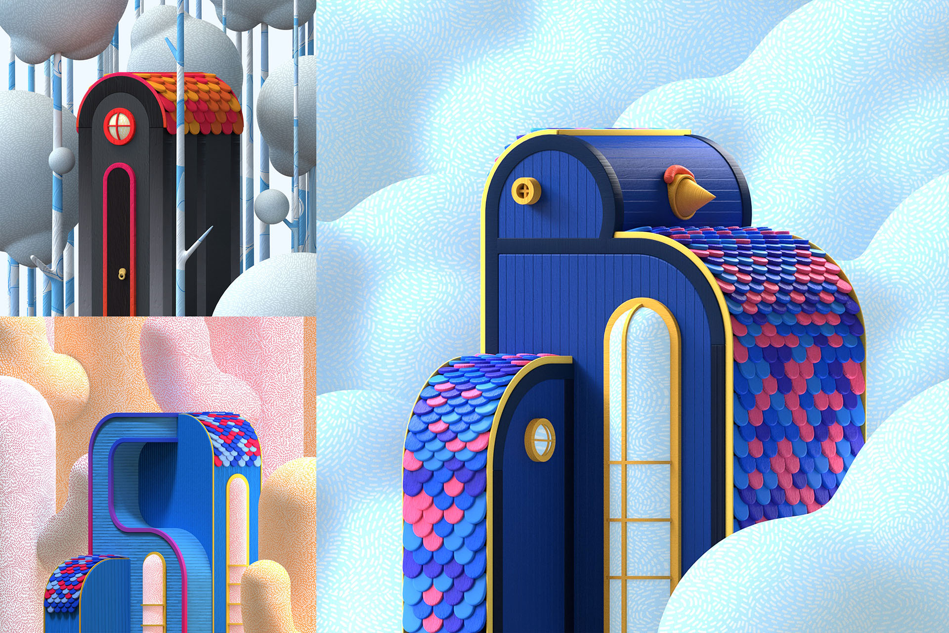 2D 36days 36daysoftype 3D art cute house ILLUSTRATION  letter colors (2).jpg