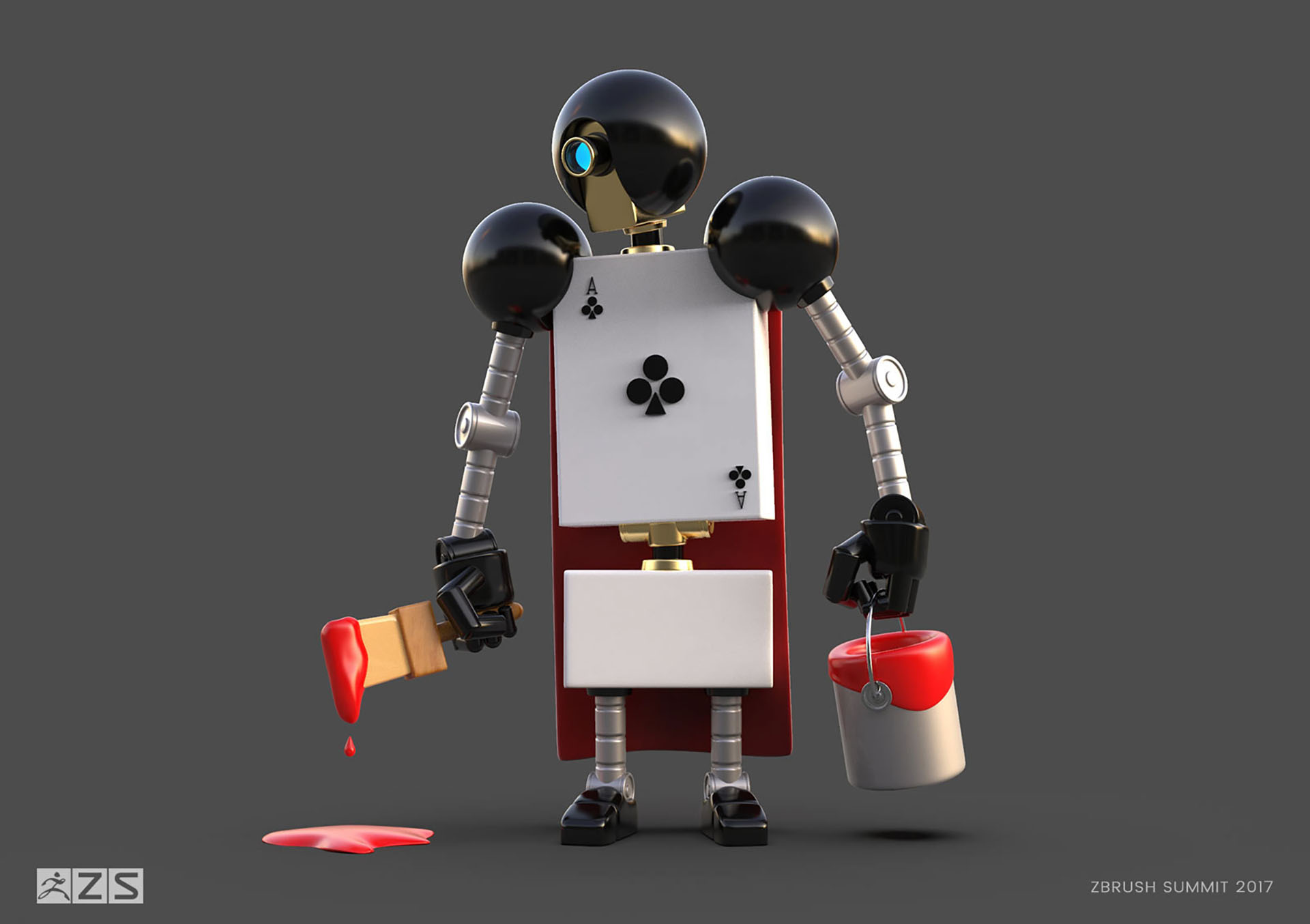 Zbrush keyshot digital sculpting  robot aliceinwonderland.jpg