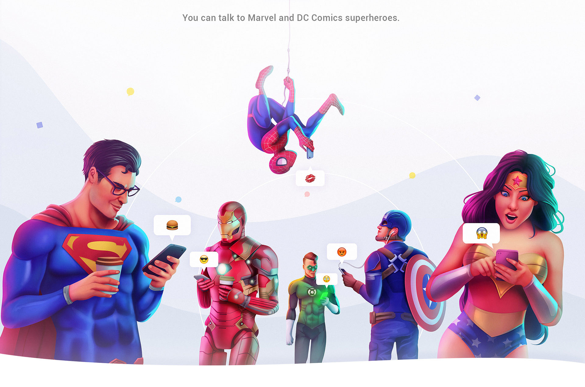 marvel dc superheroes ILLUSTRATION  Interface Web Chat inspiration int.jpg