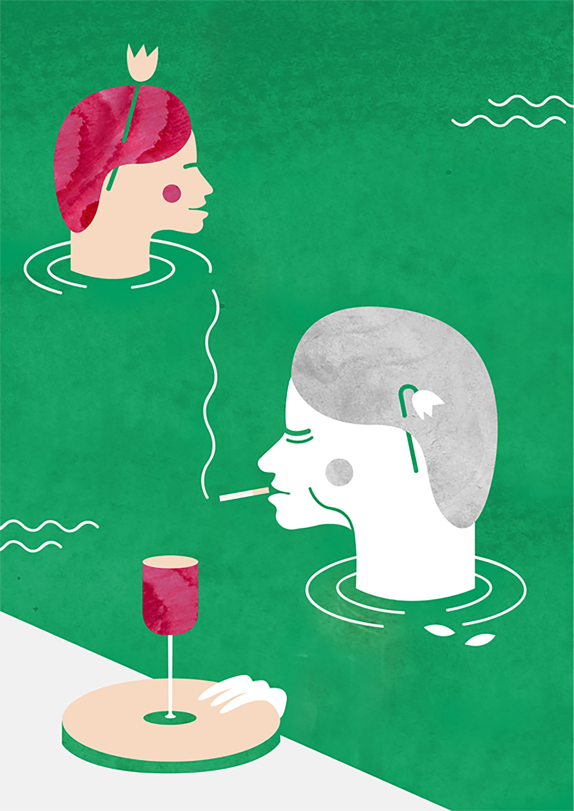 Memoirs woman Elderly Pool coctail cigarette youth dead flowers broken.jpg
