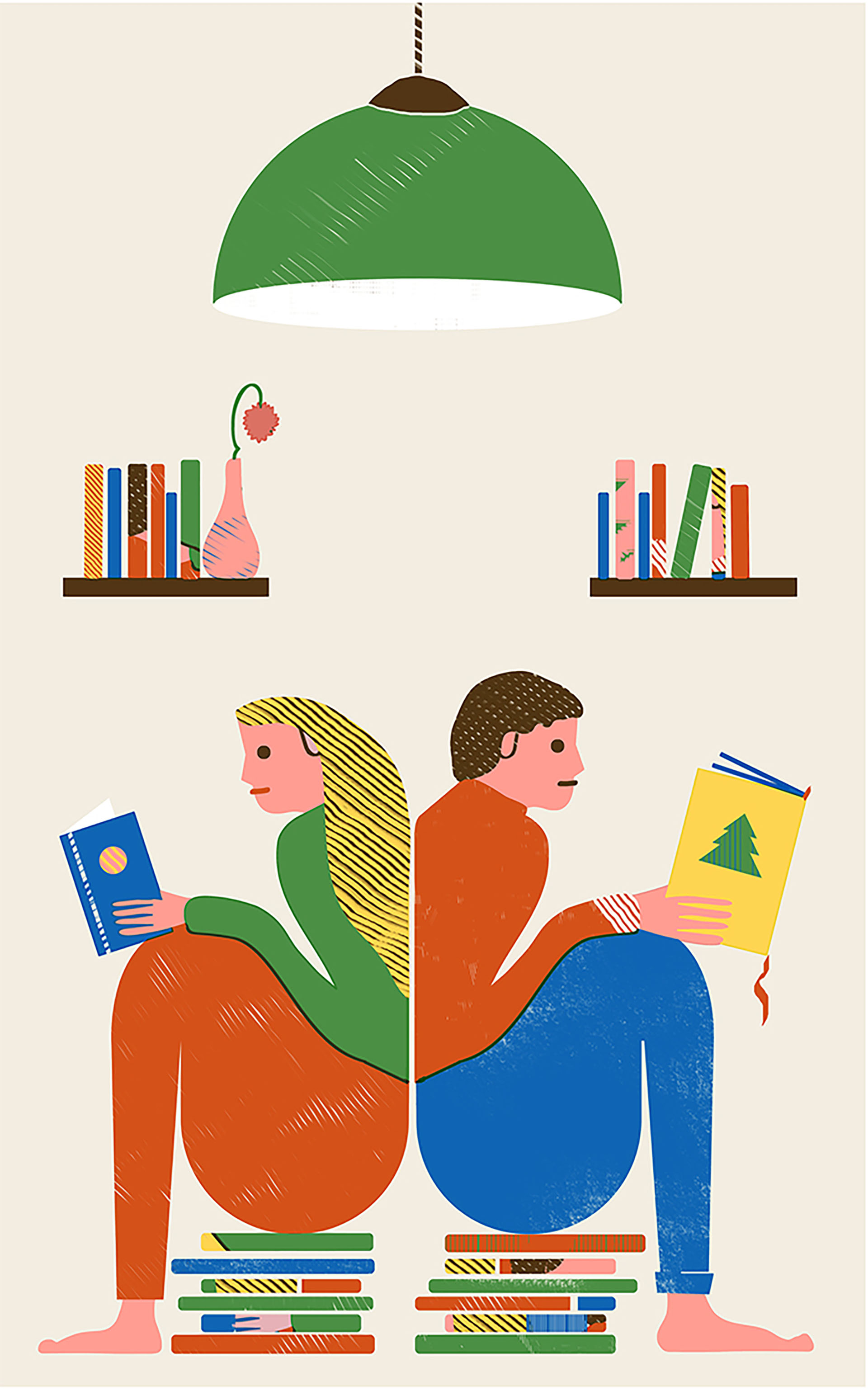 Reading book autumn colorful texture design Fun people vintage childre.jpg