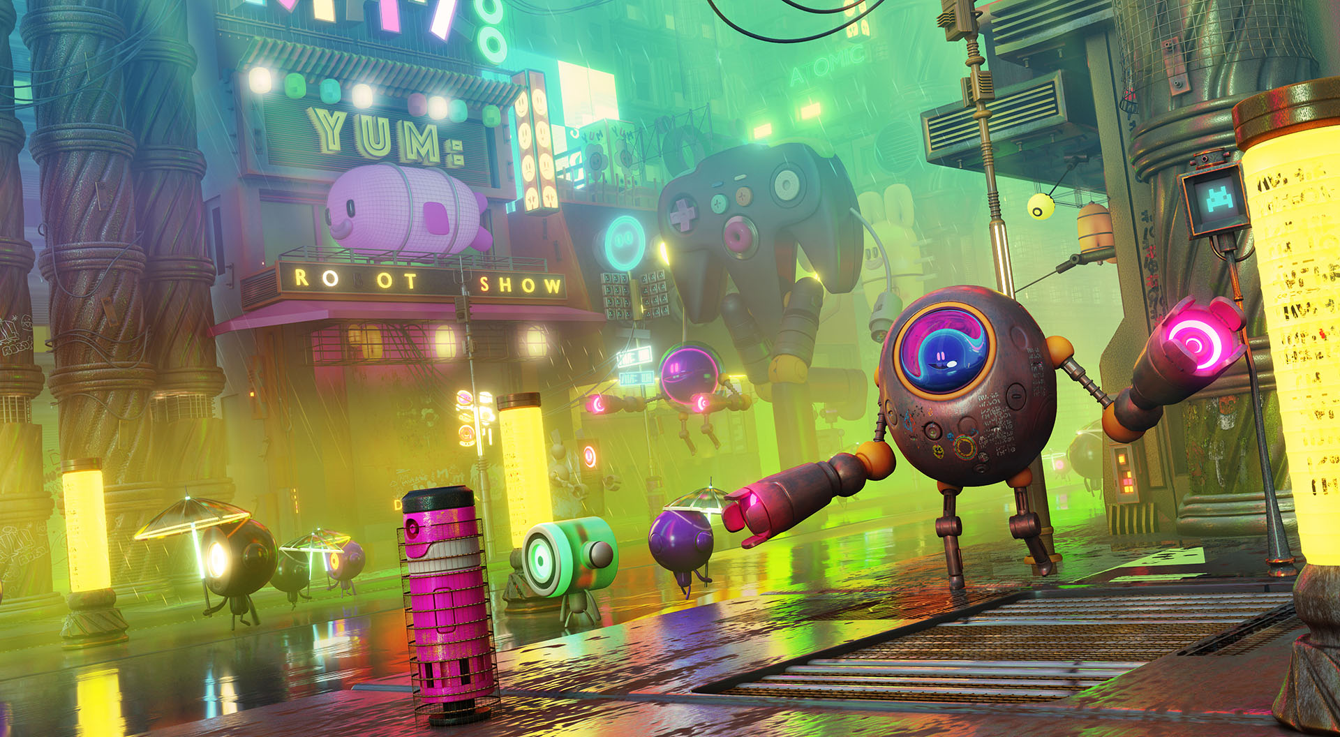 3D Character cute fantasy neon Retro robots.jpg