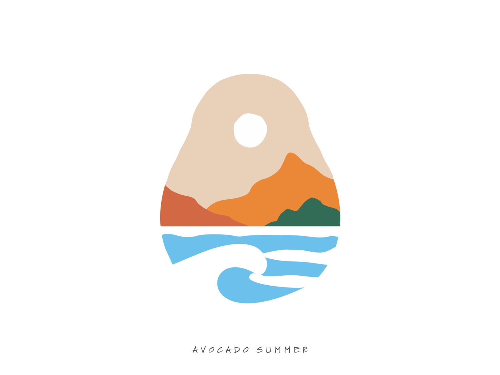 Avocado Summer mountain logo branding illustration vacation summer fru.jpg