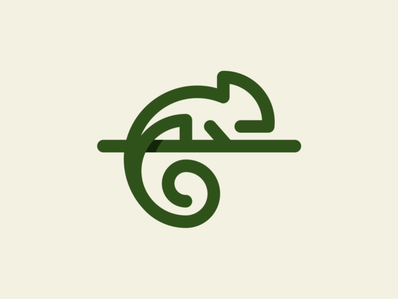 Chameleon symbol mark logo lizard illustration icon geometry design ch.jpg