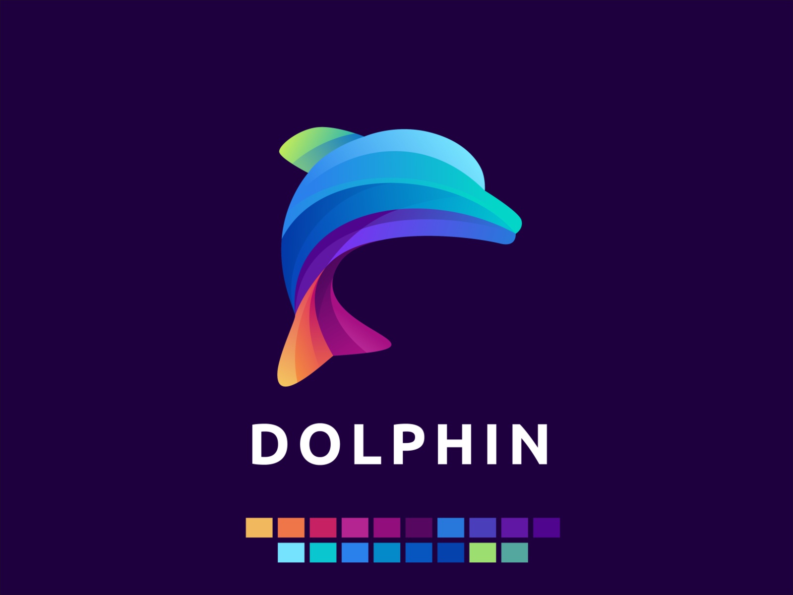 Colorful Dolphin vector ux ui underwater sea ocean logo illustration i.jpg