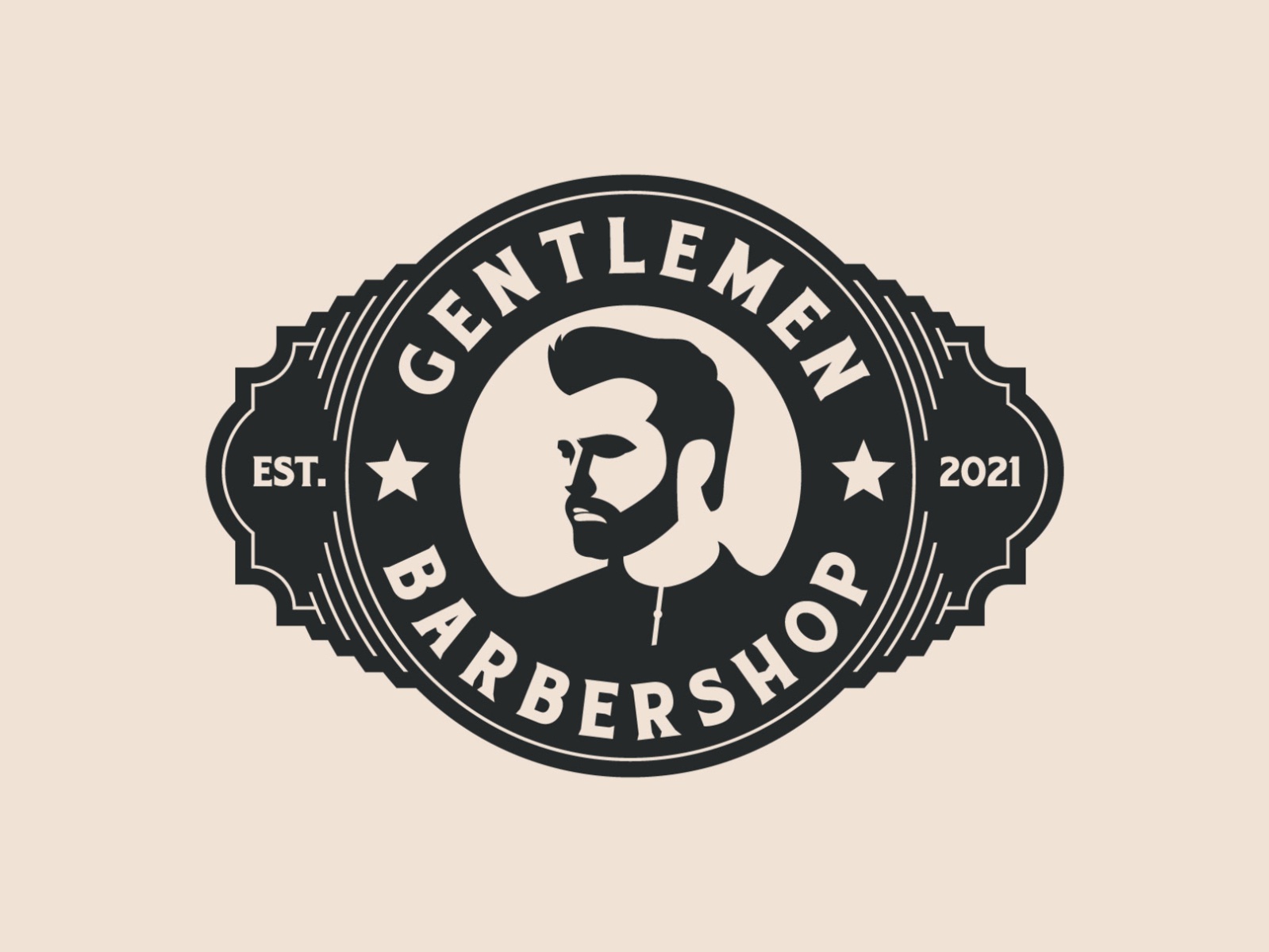 Gentlemen Barbershop shave haircut typography badgedesign vintage mark.jpg